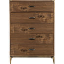Adler Five Drawer Chest in Natural Walnut