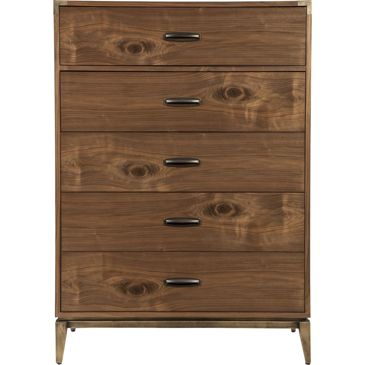 Adler Five Drawer Chest in Natural Walnut