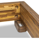Boka Chenille Upholstered Acacia Wood Platform Bed
