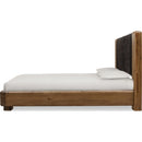 Boka Chenille Upholstered Acacia Wood Platform Bed