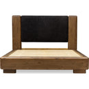 Boka Chenille Upholstered Acacia Wood Platform Bed