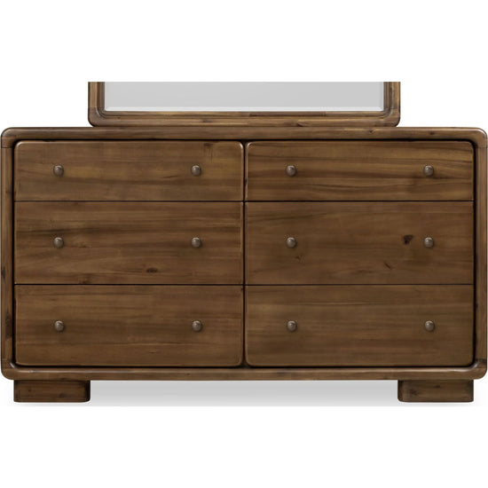 Six-Drawer Acacia Wood Dresser in Impala Finish - Boka Series