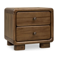 Two-Drawer Acacia Wood Nightstand in Impala Finish - Boka Collection