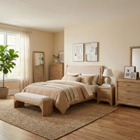 Brentwood Upholstered Wood Bed in Brioche