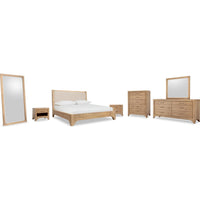 Brentwood Upholstered Wood Bed in Brioche