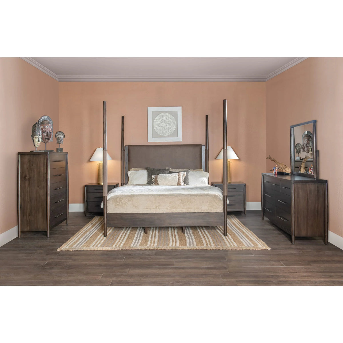 Koko Five Drawer Acacia Wood Chest in Minx