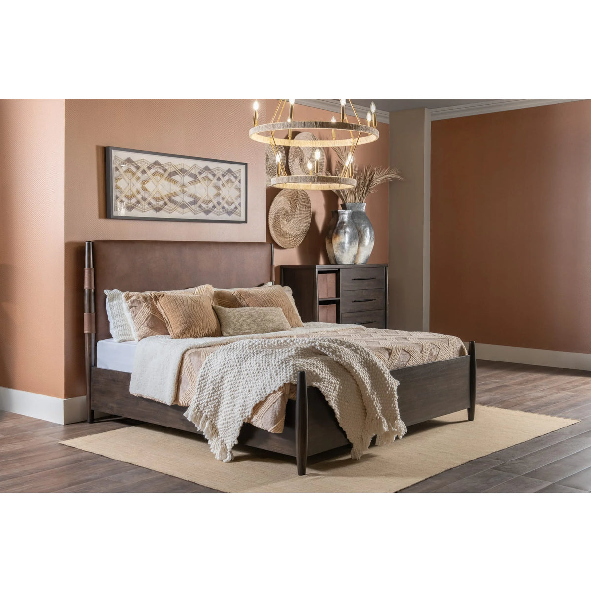Koko Upholstered Panel Bed in Minx