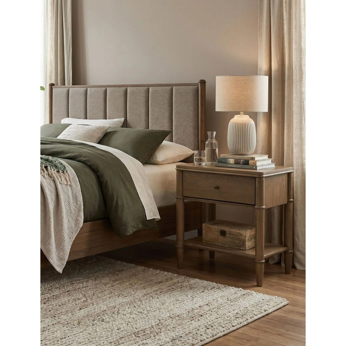 Whitmore 1 Drawer Nightstand Claystone