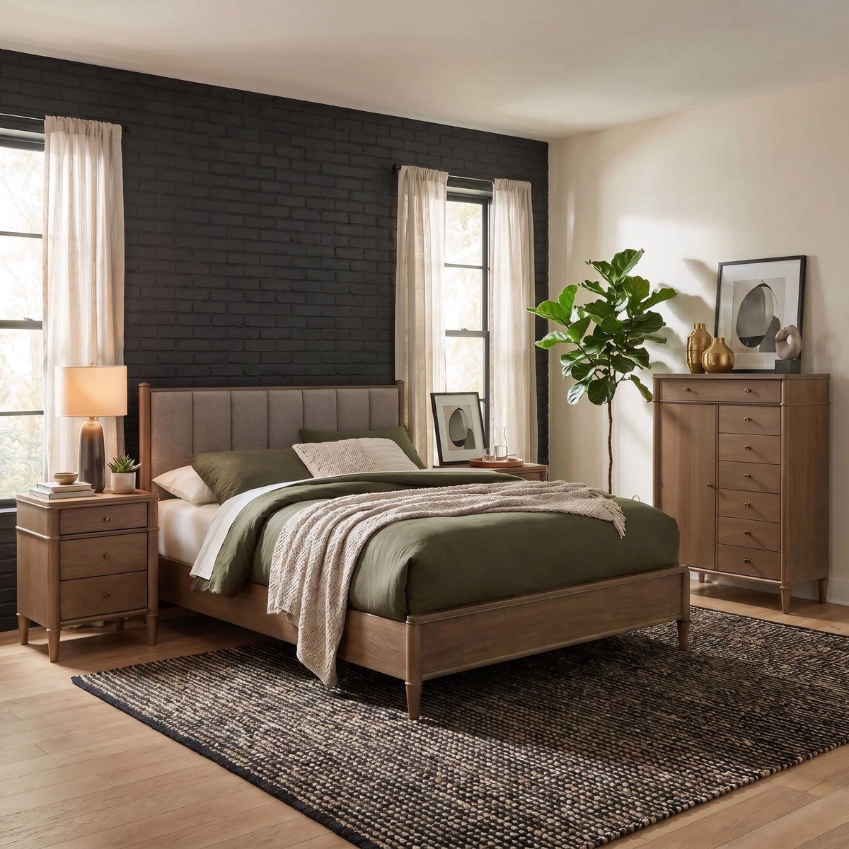 Whitmore 3-Drawer Nightstand with Charging Station – Claystone