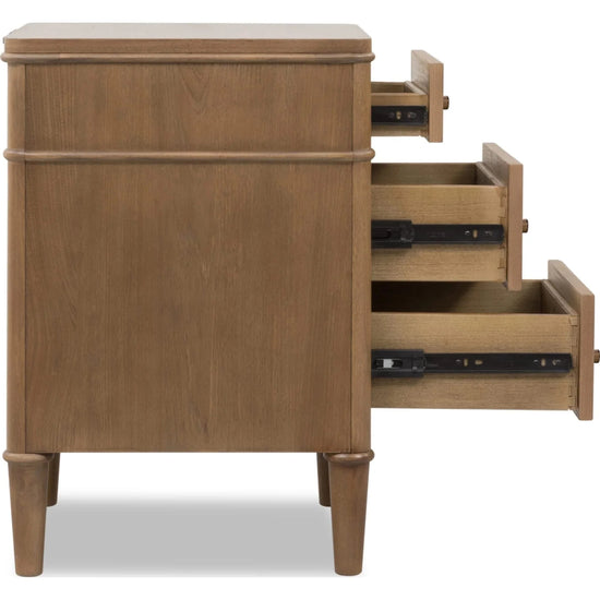 Whitmore 3-Drawer Nightstand with Charging Station – Claystone