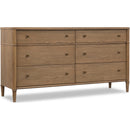 Whitmore 68” Six-Drawer Dresser – Claystone Honey Wood