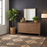 Whitmore 68” Six-Drawer Dresser – Claystone Honey Wood