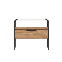 Portico Accent Nightstand – Sienna & White