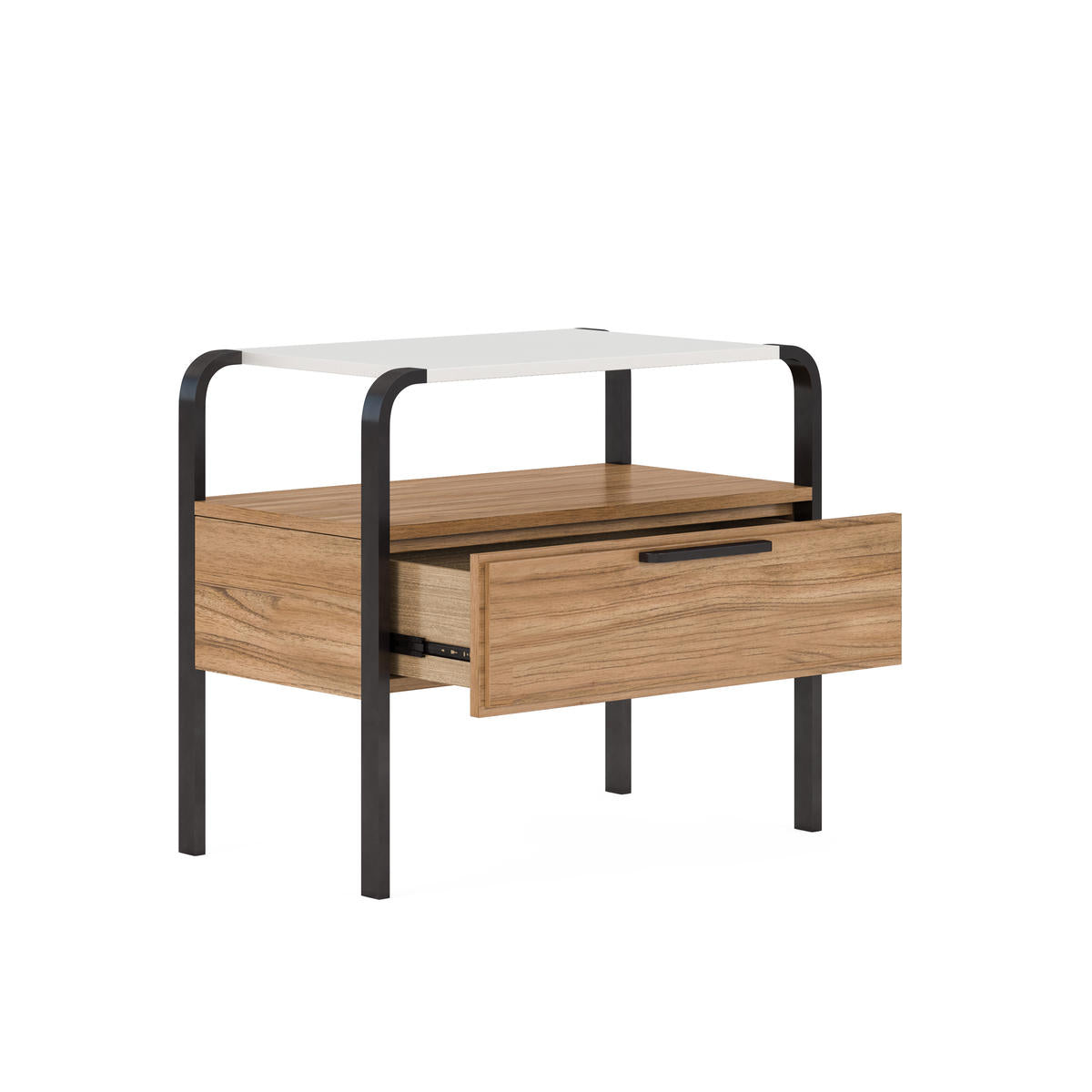 Portico Accent Nightstand – Sienna & White