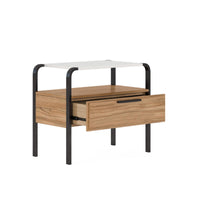Portico Accent Nightstand – Sienna & White