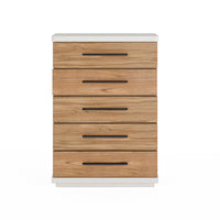 Portico Five-Drawer Chest – Sienna & White