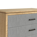Loft 3-Drawer Fabric Bedside Chest – Natural Maple & Gray