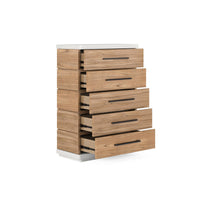 Portico Five-Drawer Chest – Sienna & White