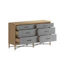 Loft 6-Drawer Fabric Dresser – Natural Maple & Gray