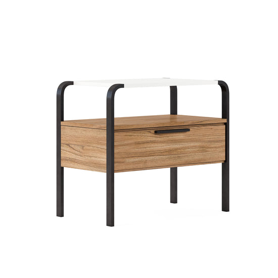 Portico Accent Nightstand – Sienna & White