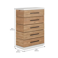 Portico Five-Drawer Chest – Sienna & White