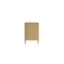 Loft 3-Drawer Fabric Bedside Chest – Natural Maple & Gray