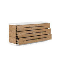 Portico Six-Drawer Dresser – Sienna & White