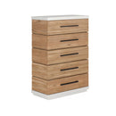 Portico Five-Drawer Chest – Sienna & White
