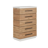 Portico Five-Drawer Chest – Sienna & White