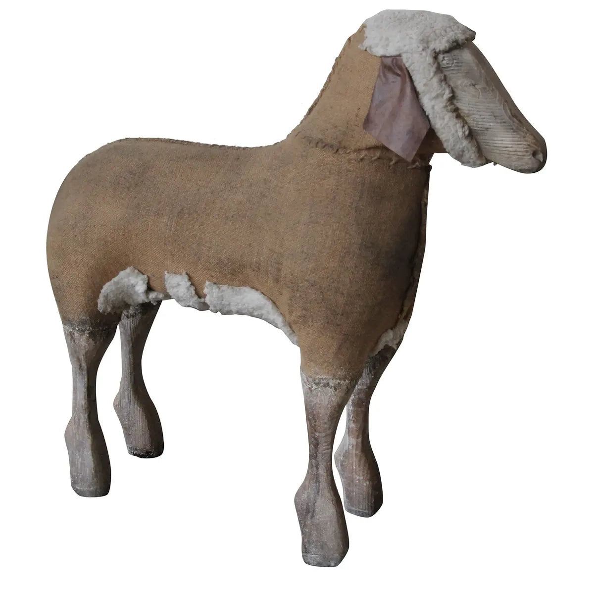 Vintage Style Sheep Relic – Wood & Fabric