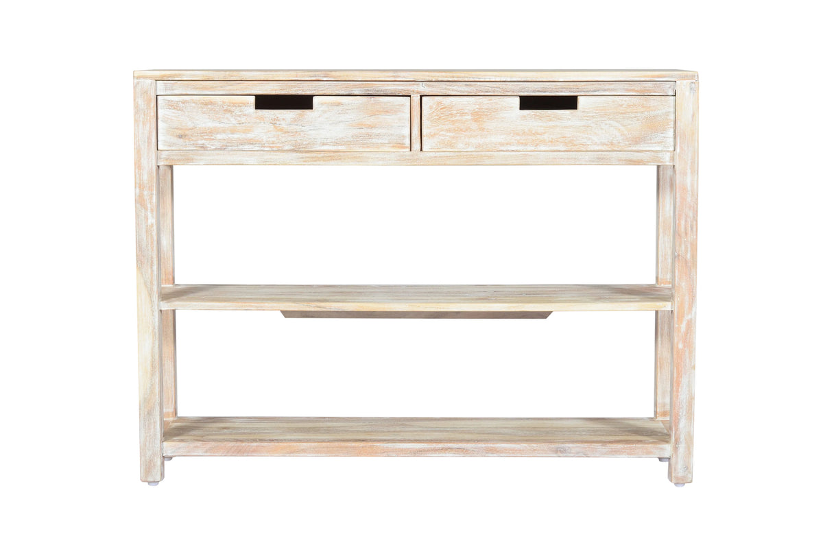 Reynolds 40" Solid Acacia Sofa Table – White Wash