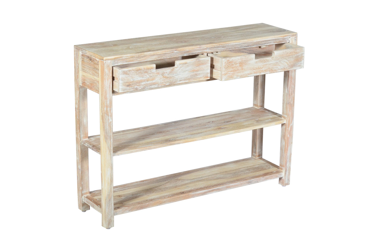 Reynolds 40" Solid Acacia Sofa Table – White Wash