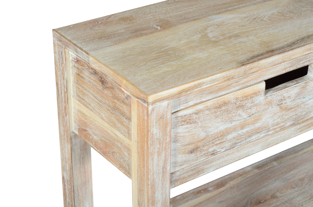Reynolds 40" Solid Acacia Sofa Table – White Wash