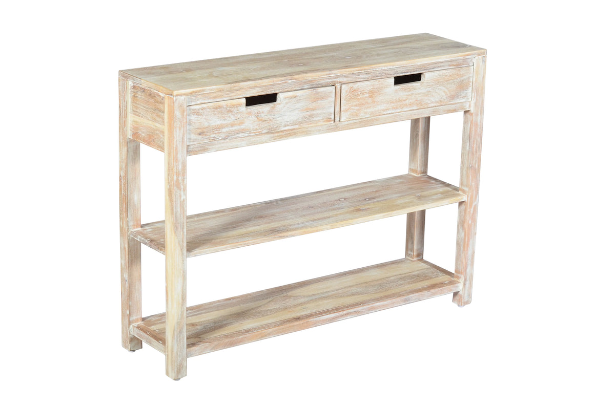Reynolds 40" Solid Acacia Sofa Table – White Wash