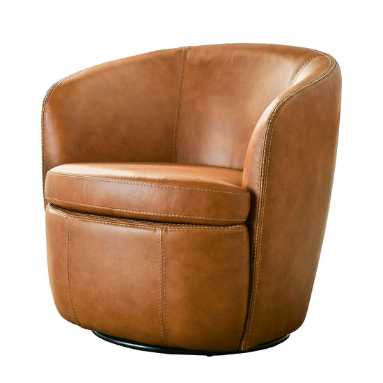 Barolo Genuine Leather Swivel Club Chair