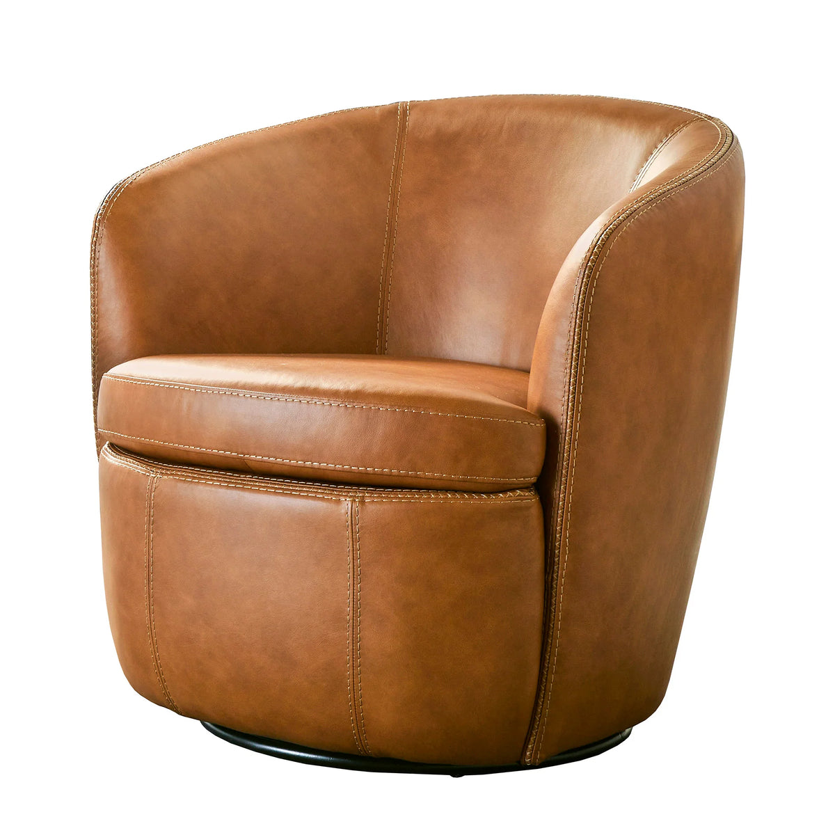 Barolo Genuine Leather Swivel Club Chair