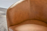 Barolo Genuine Leather Swivel Club Chair