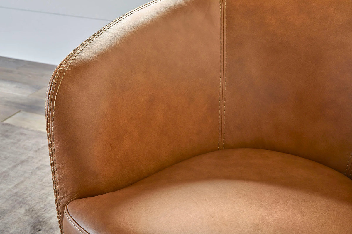 Barolo Genuine Leather Swivel Club Chair