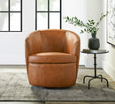 Barolo Genuine Leather Swivel Club Chair