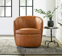 Barolo Genuine Leather Swivel Club Chair