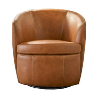 Barolo Genuine Leather Swivel Club Chair