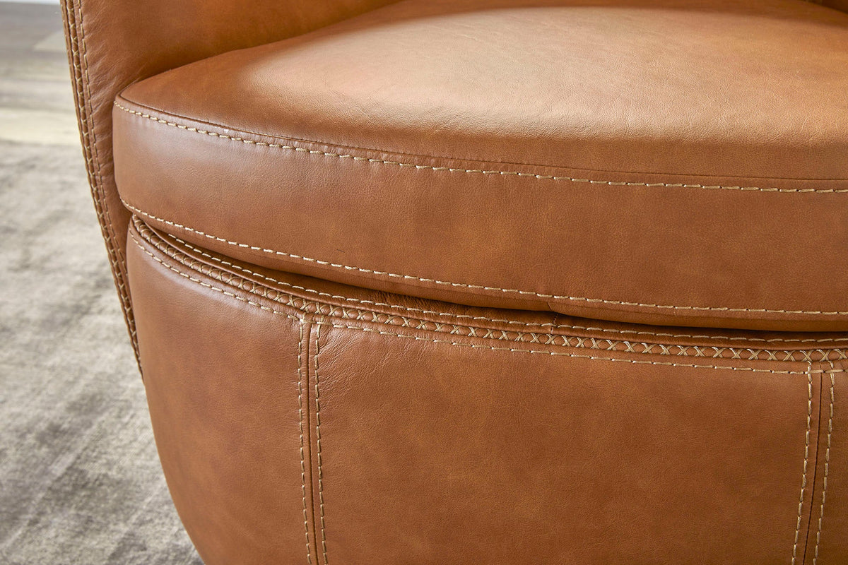Barolo Genuine Leather Swivel Club Chair