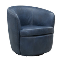 Barolo Genuine Leather Swivel Club Chair
