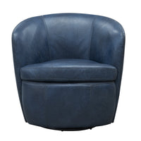Barolo Genuine Leather Swivel Club Chair