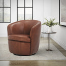 Barolo Genuine Leather Swivel Club Chair