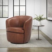 Barolo Genuine Leather Swivel Club Chair