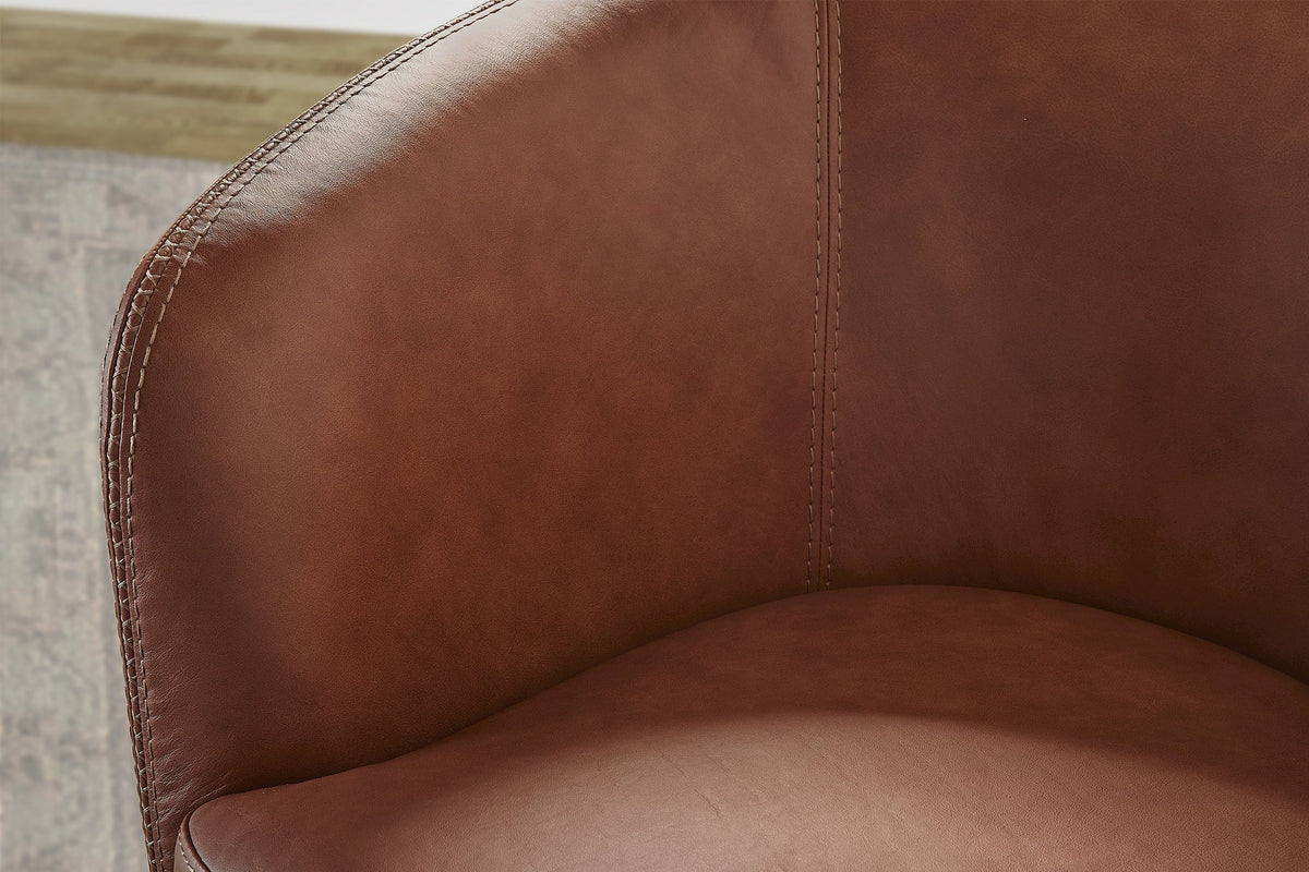 Barolo Genuine Leather Swivel Club Chair