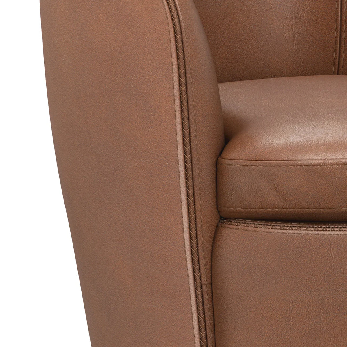 Barolo Genuine Leather Swivel Club Chair