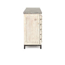 Virginia 4-Door Reclaimed Pine Cabinet with Blue Stone Top – Timeworn Cream