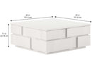 Portico Square Coffee and Cocktail Table with Two Storage Drawers – White Stucco